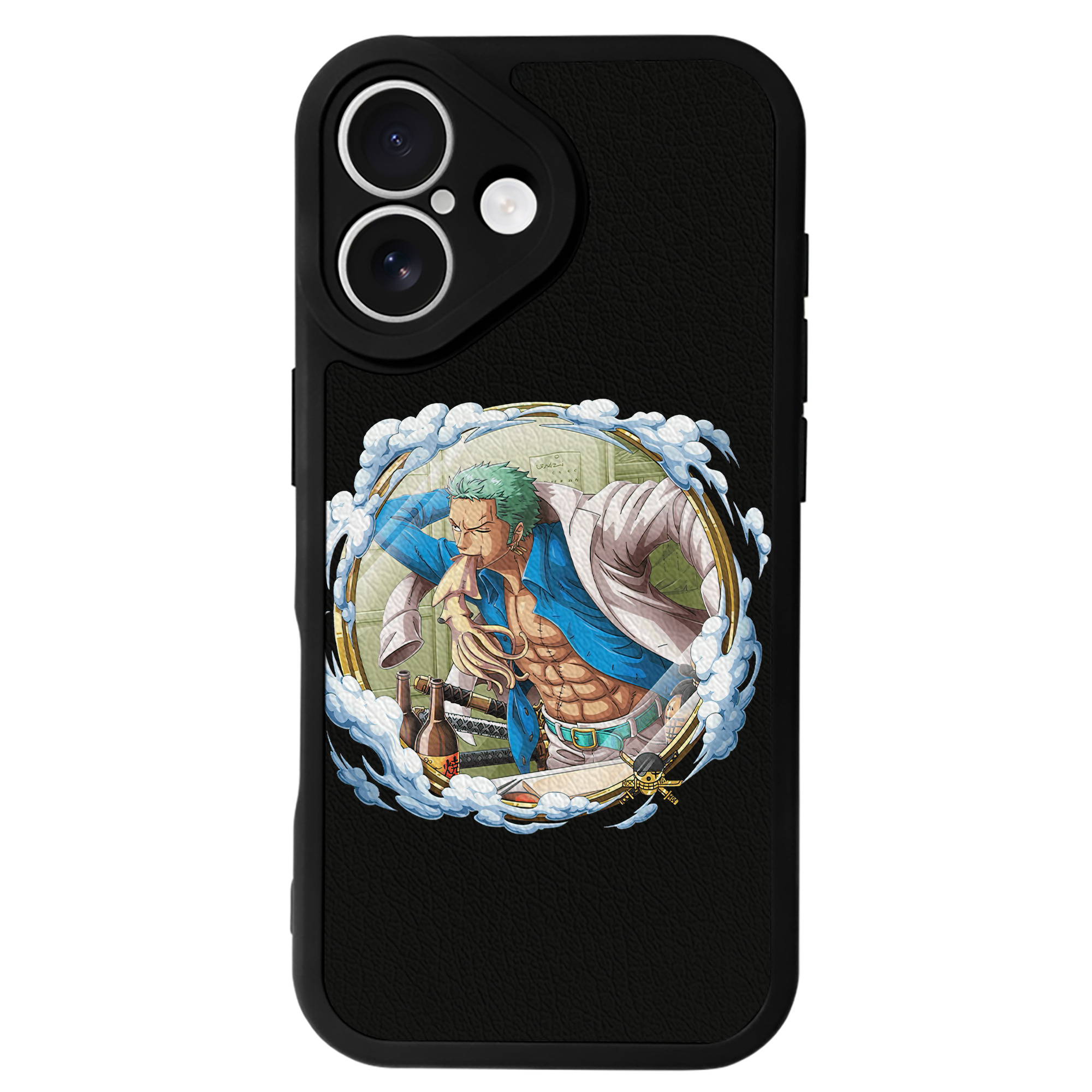 （画像用） ワンピース ロロノア・ゾロ ONE PIECE Roronoa Zoro 【iPhone 16シリーズ対応】シリコンスマホケース（レザー調） 材質：シリコン